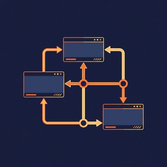 Data entities connected by relationship lines forming a structured data model